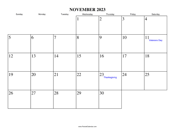 November 2023 Calendar