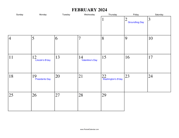 February 2024 Calendar