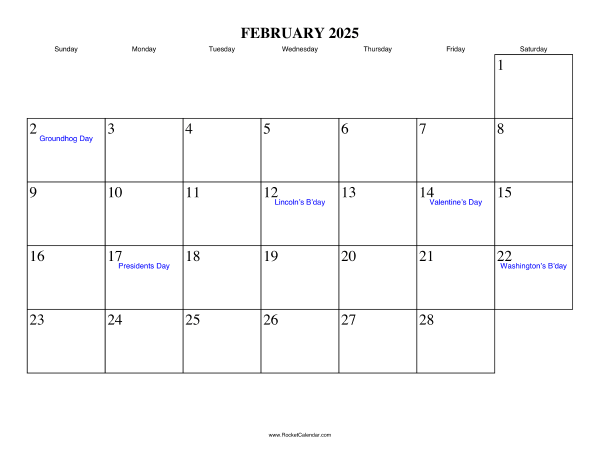 February 2025 Calendar