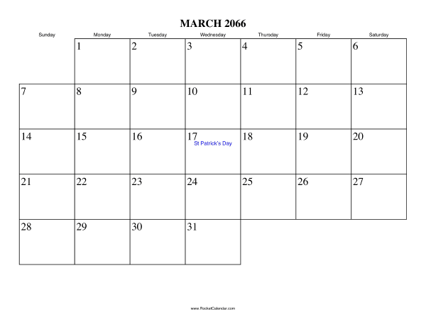 March 2066 Calendar