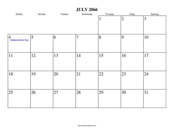 July 2066 Calendar